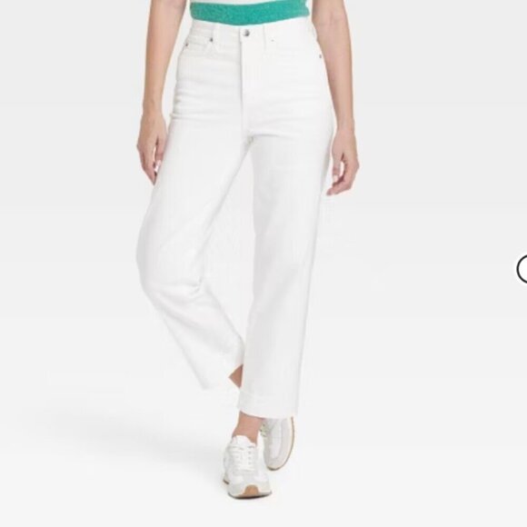 UNIVERSAL THREAD High Rise White Cropped Denim Jeans Sz 12 - Picture 1 of 13